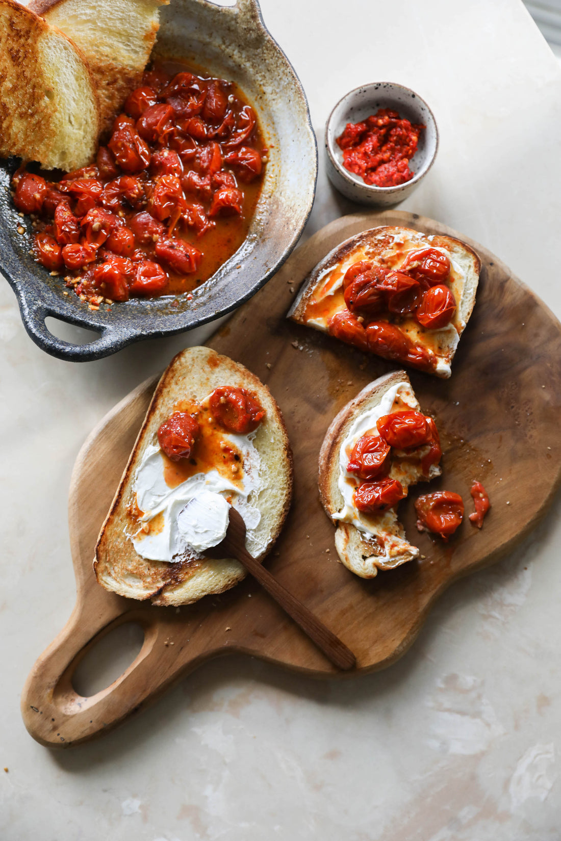 Spicy Harissa Roasted Tomato Toast