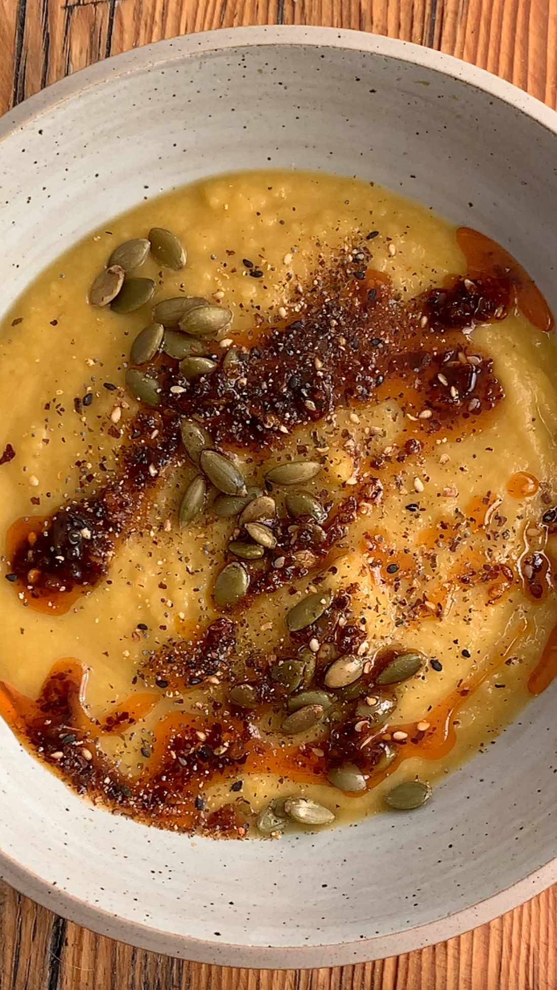 Butternut Squash Chili Crisp Soup with Yuzu 7-Spice